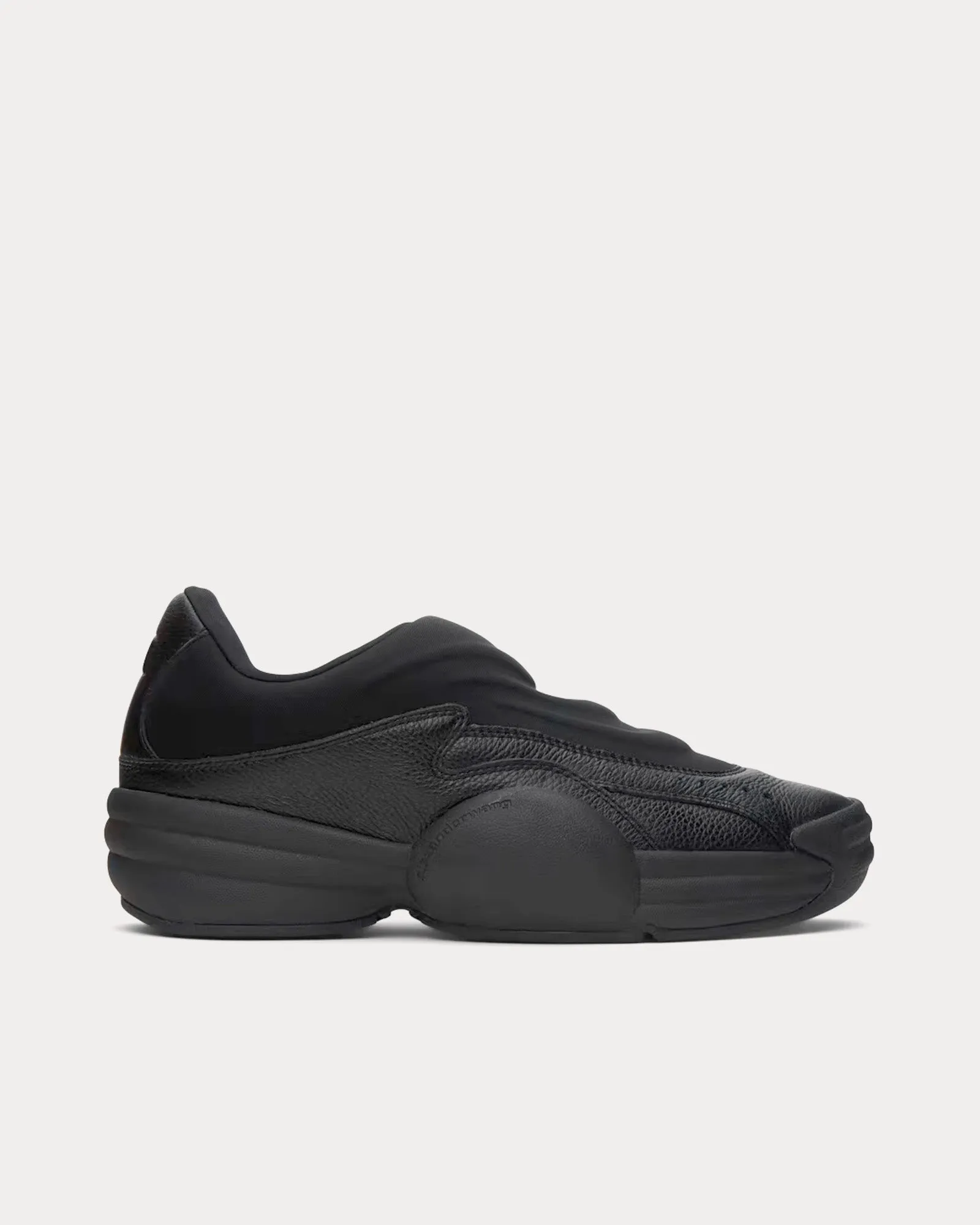 AW Hoop Pebble Leather Black Slip On Sneakers