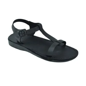 Bathsheba - Leather T Strap Sandal | Black