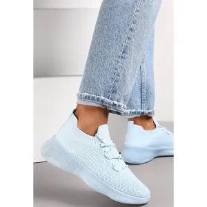 Blå elastik sneakers med snøre