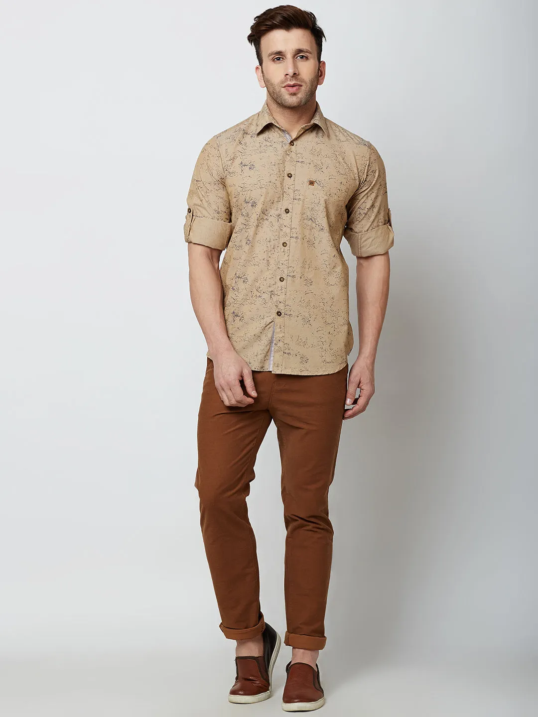 Brown Slim Fit Trousers