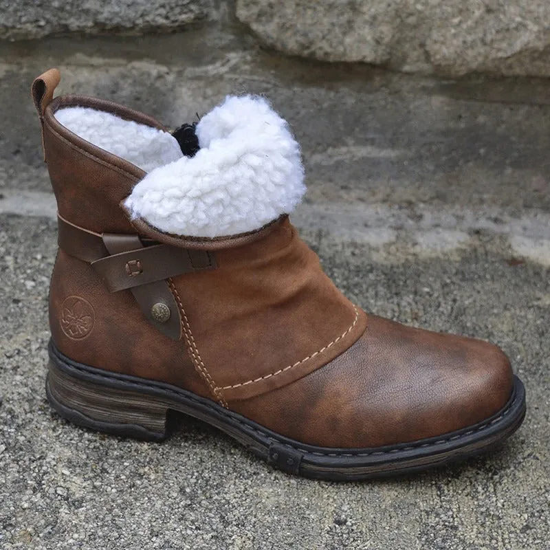 Cuzcare Women Orthopedic Boots Mujer Suede Winter Shoes