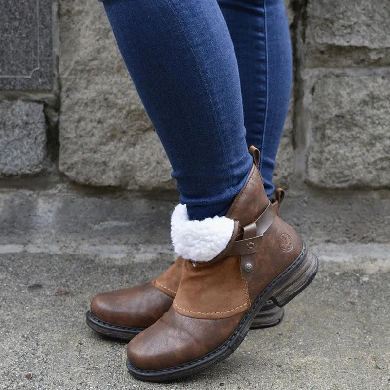 Cuzcare Women Orthopedic Boots Mujer Suede Winter Shoes