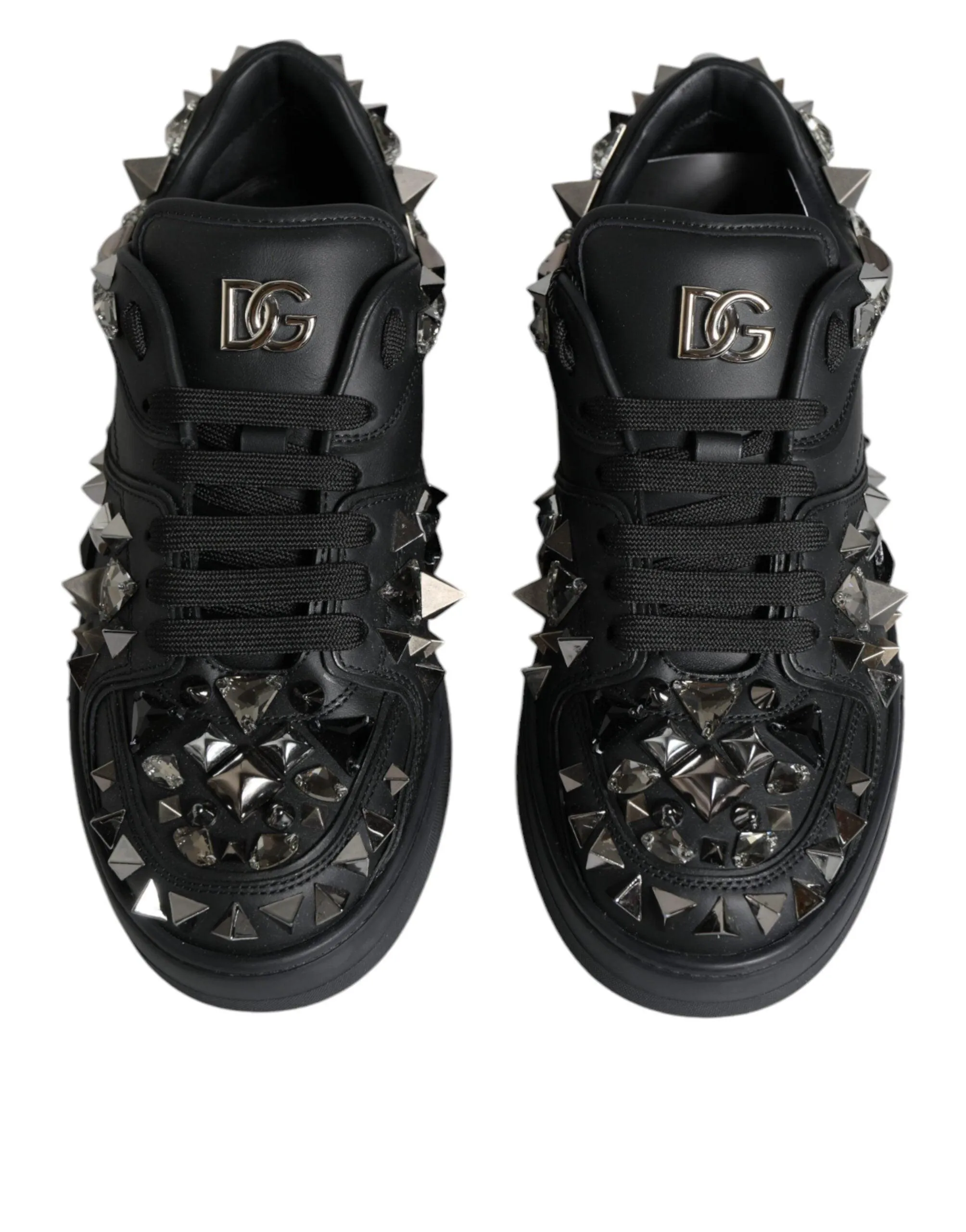 Dolce & Gabbana Black Studded Low Top Herre Sneakers Shoes