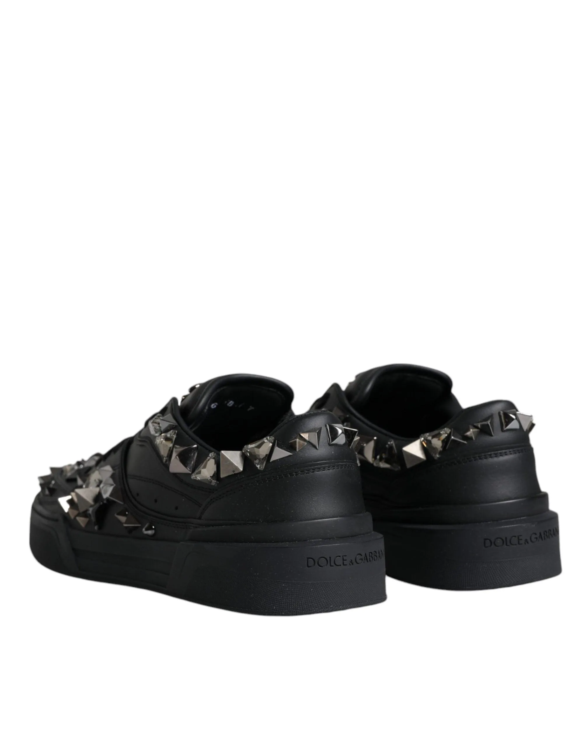 Dolce & Gabbana Black Studded Low Top Herre Sneakers Shoes