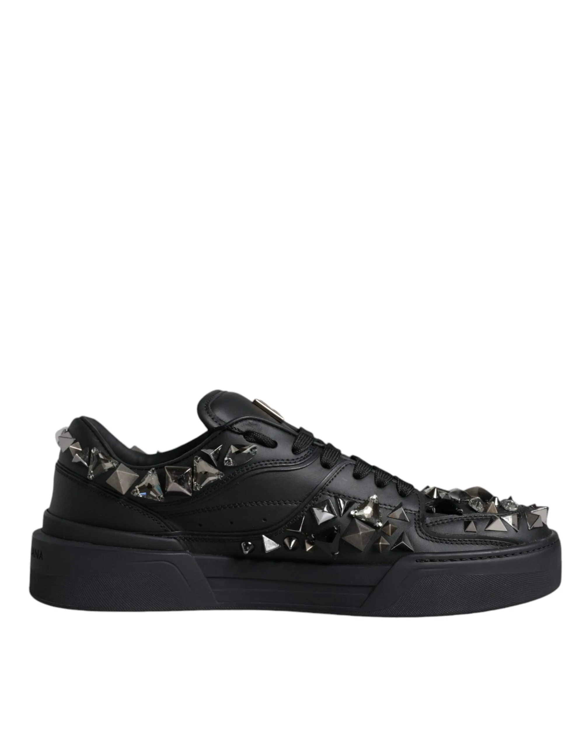Dolce & Gabbana Black Studded Low Top Herre Sneakers Shoes