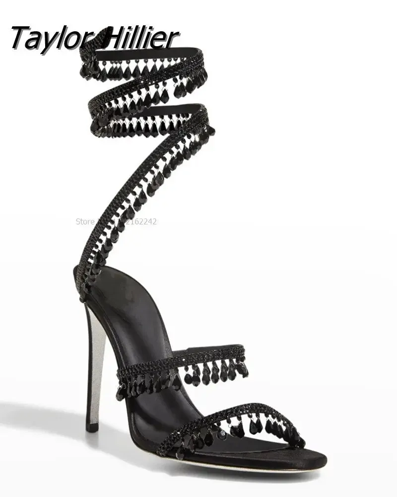 Elegant Designer Wrap Stiletto Heels