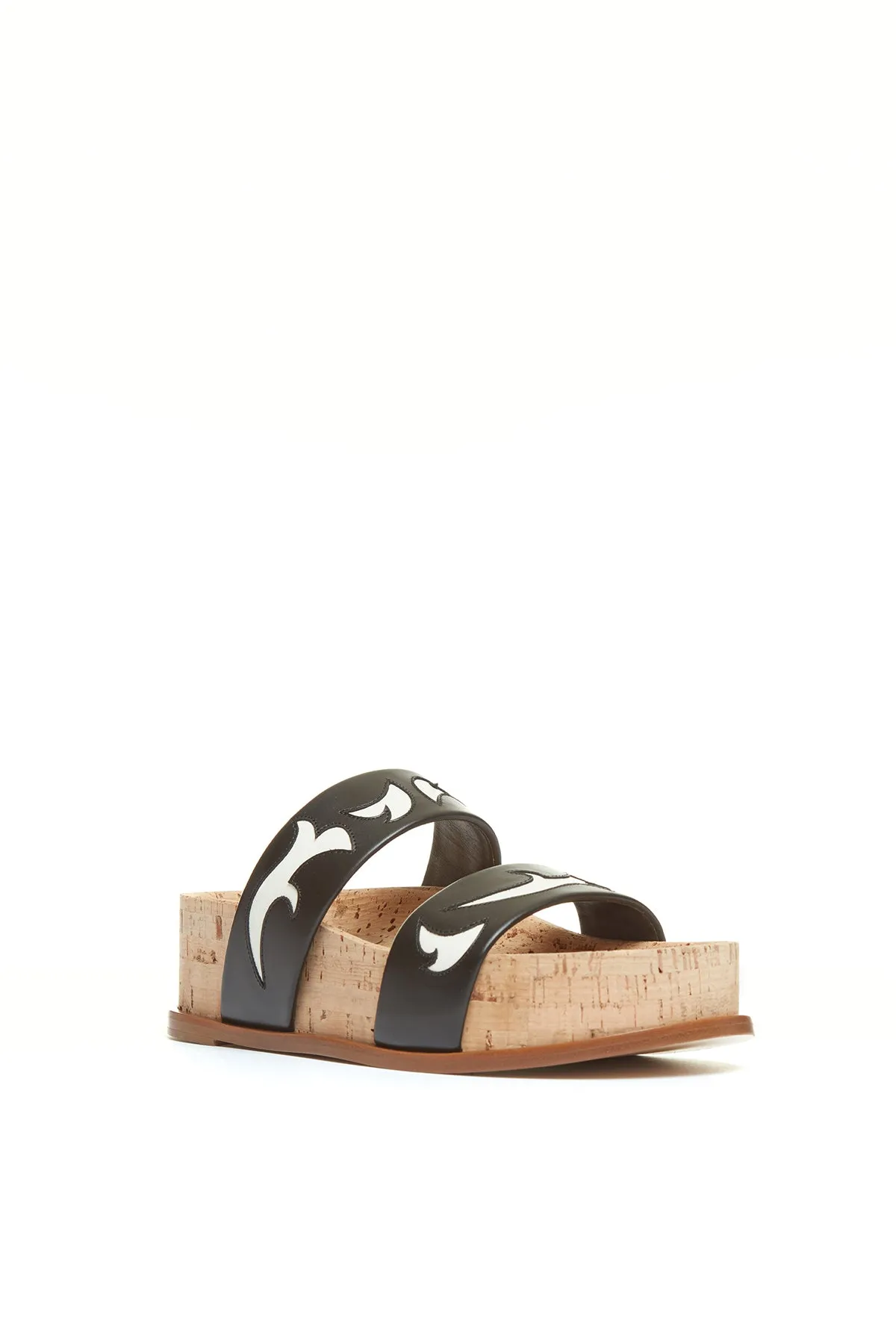 Flame Striker Sandal in Black Leather