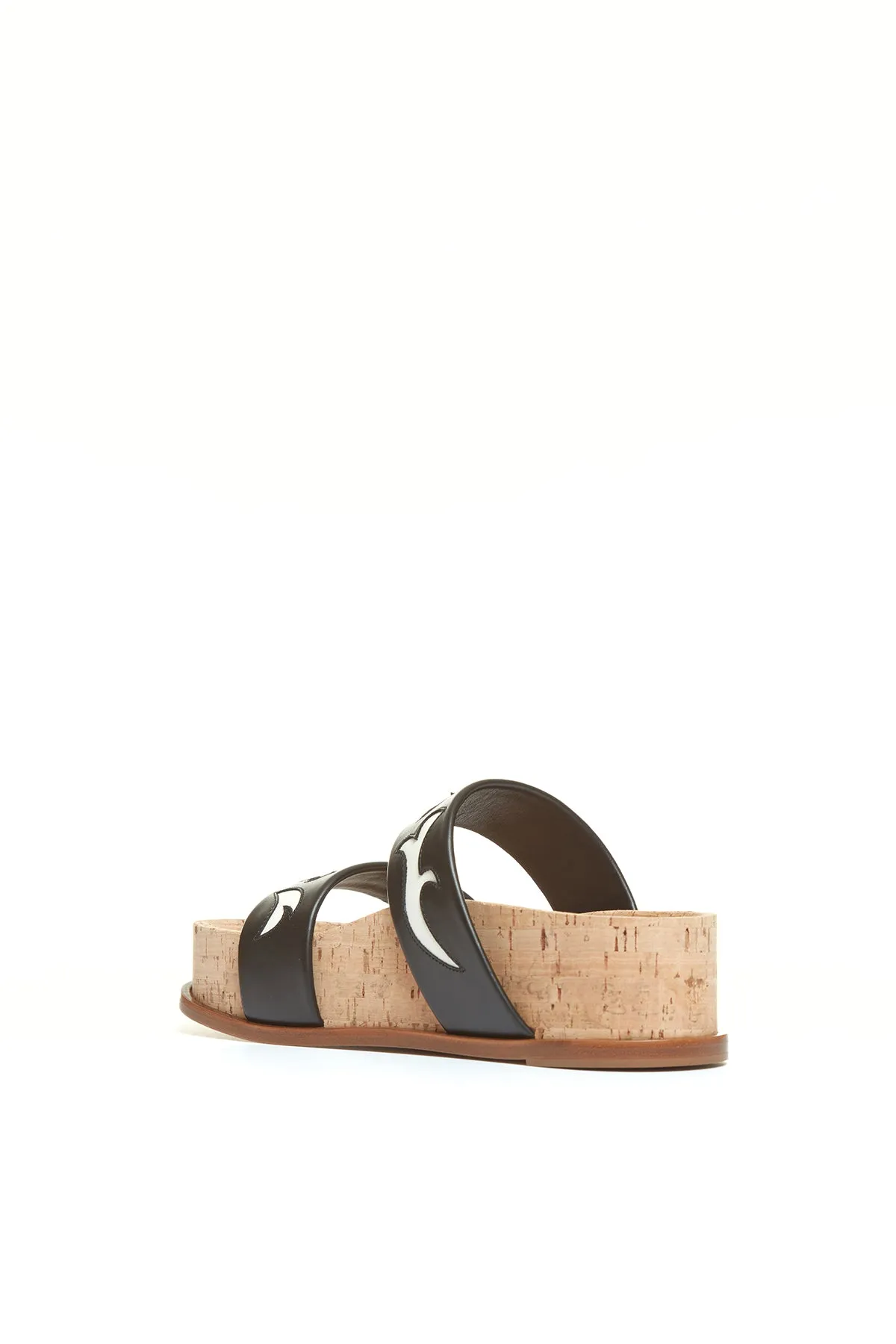 Flame Striker Sandal in Black Leather