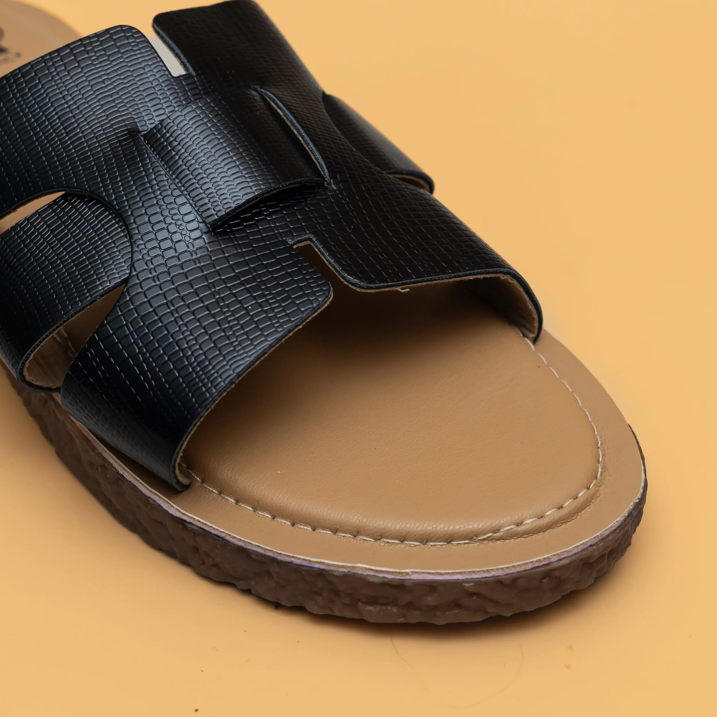 H Strap Flats-Black
