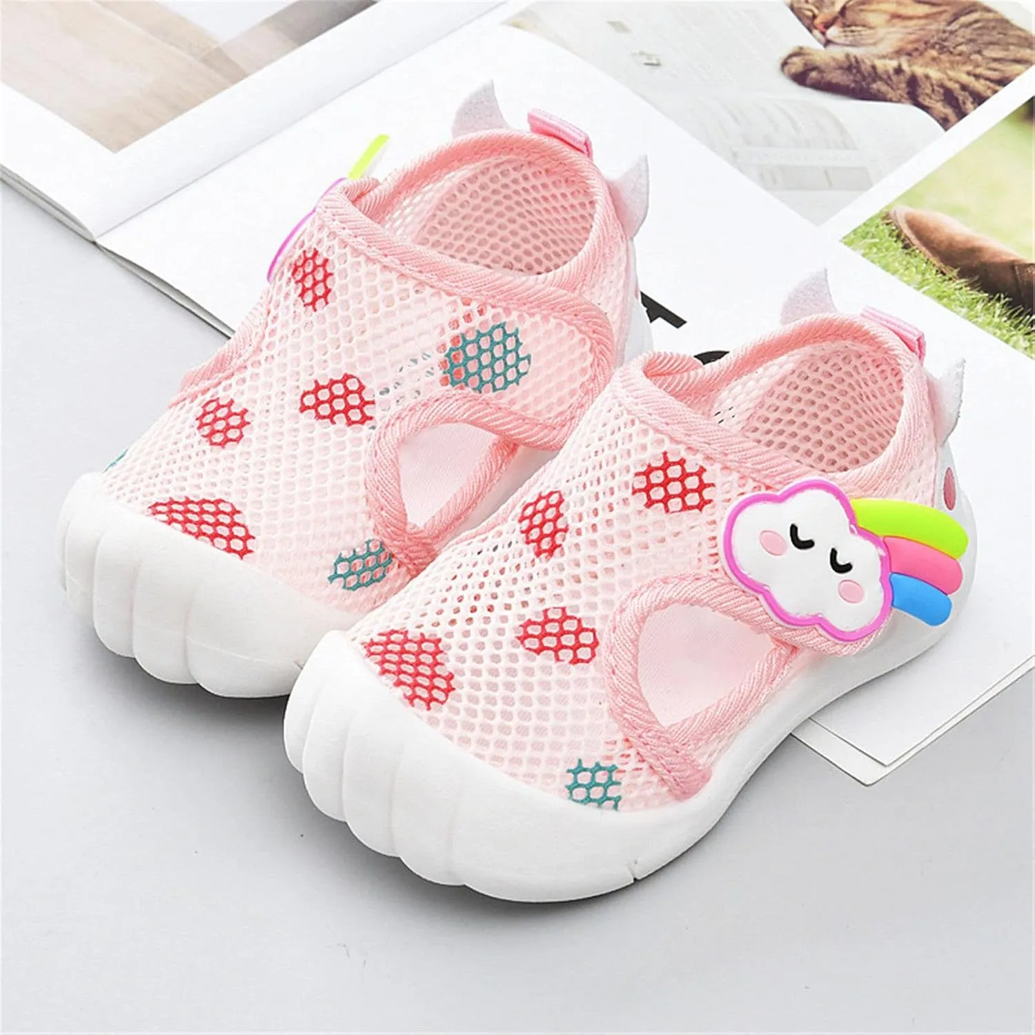 Infant Toddler Girls Boys Shoes Sandals Flat Bottom Non Slip Half Open Toe Slip Summer Breathable Baby Girl Dress