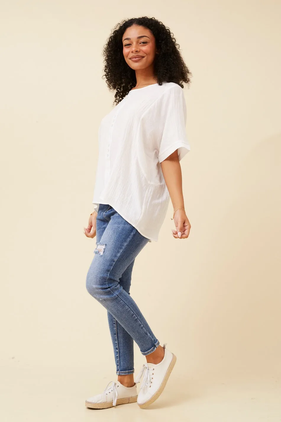 JANETH BUTTON DETAIL TOP