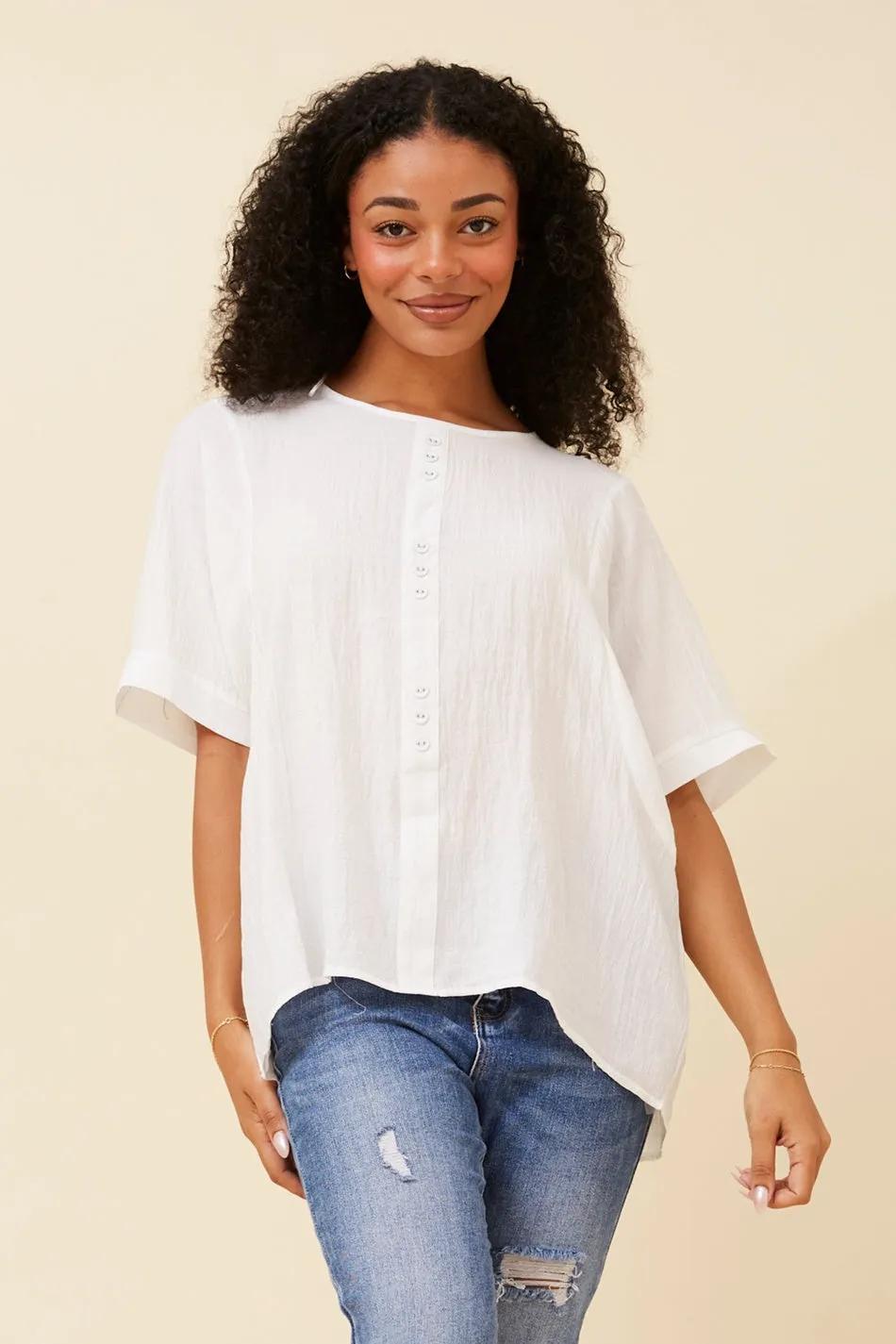 JANETH BUTTON DETAIL TOP