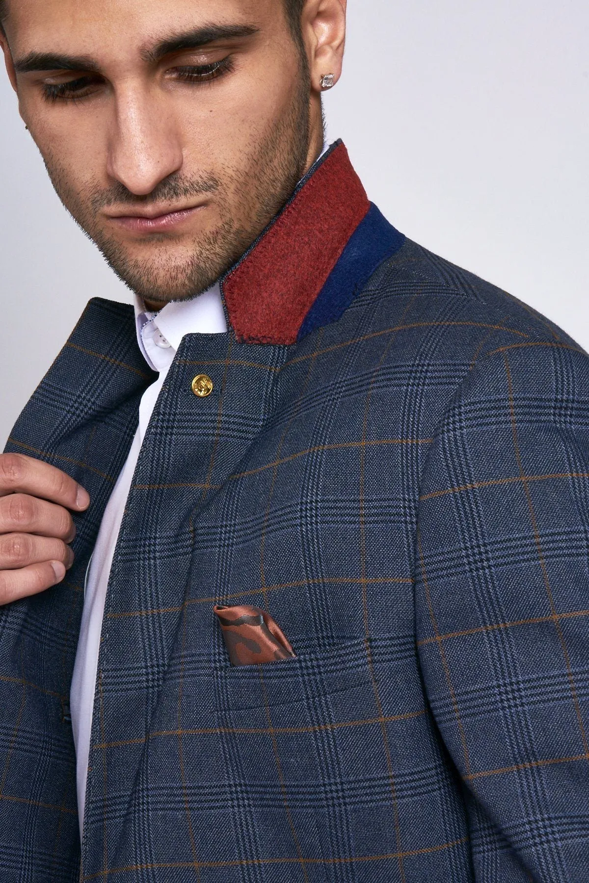 Jenson Navy Check Blazer