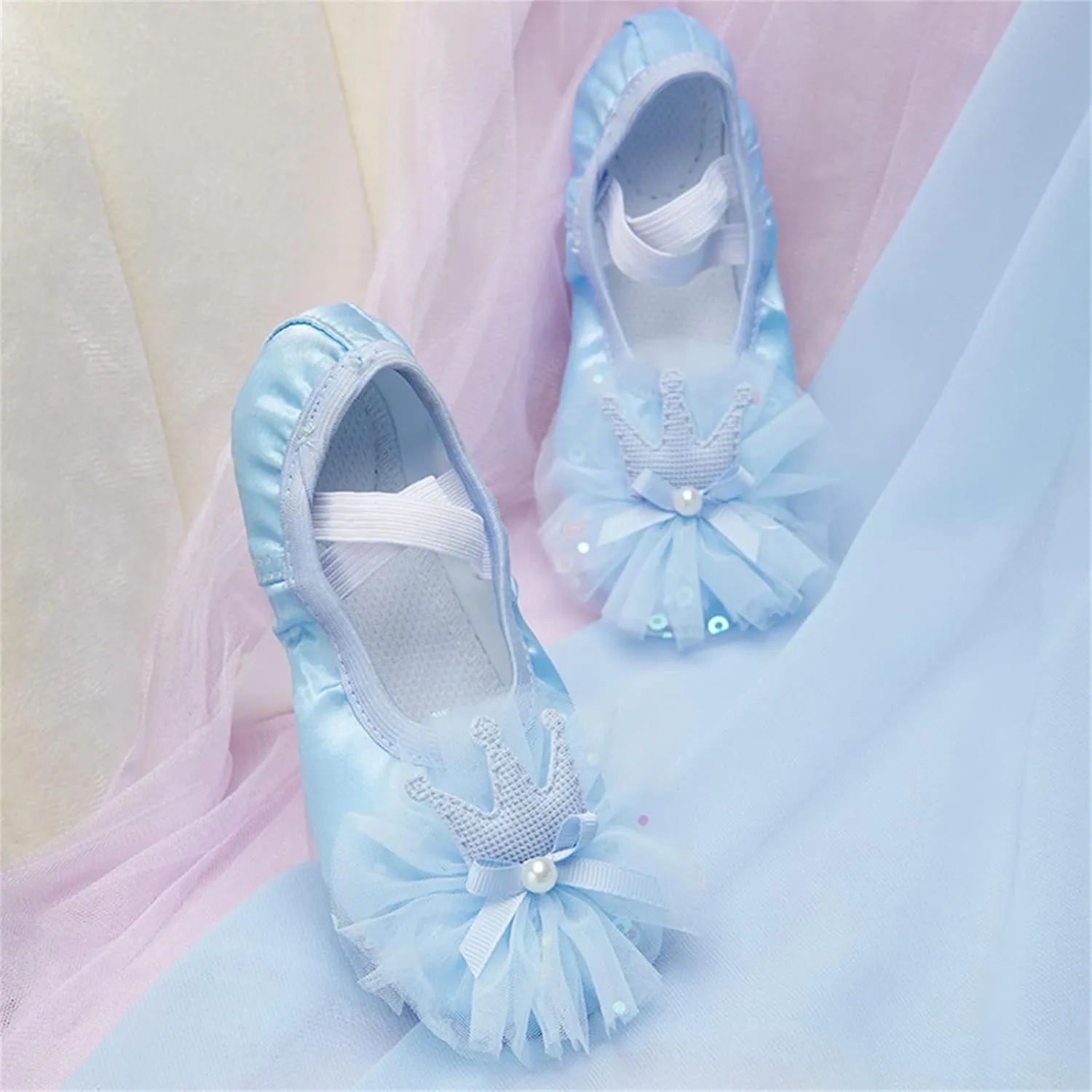 Mary Jane Flats for Little Girl Toddle Causal Wear Indoor Ballet Dancing Shoes for Girls Little Girls' Lace Flower Shoes Ballerina Soft Shoes