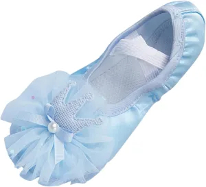 Mary Jane Flats for Little Girl Toddle Causal Wear Indoor Ballet Dancing Shoes for Girls Little Girls' Lace Flower Shoes Ballerina Soft Shoes