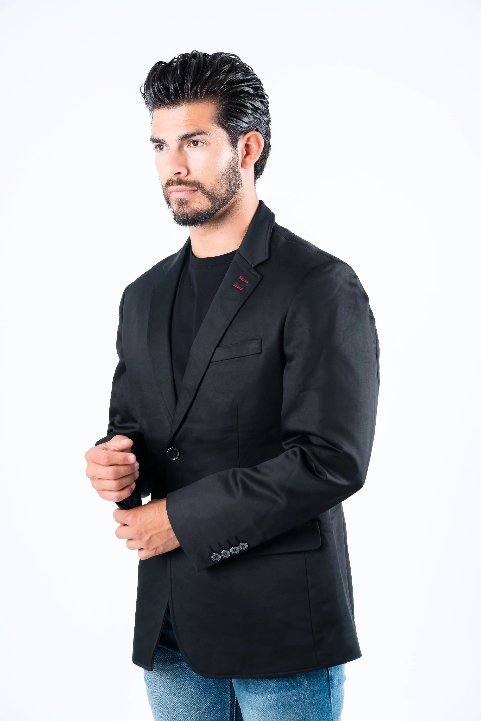 Men's Double Button Black Blazer from Platini Fashion