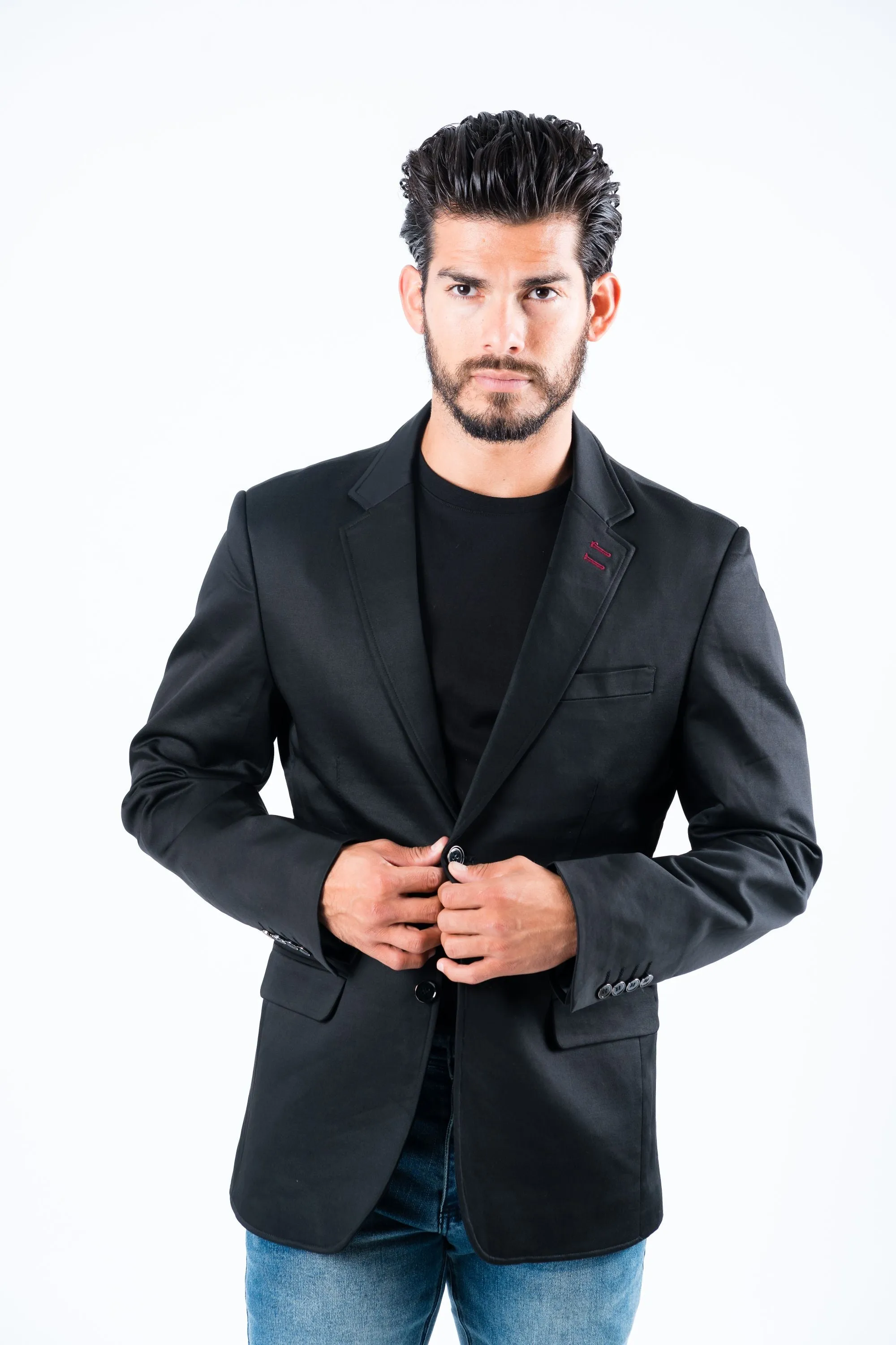 Men's Double Button Black Blazer from Platini Fashion