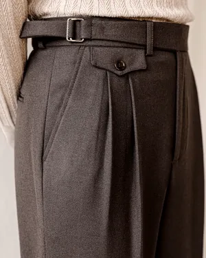 Men's Pleated Straight Fit Formal Trousers