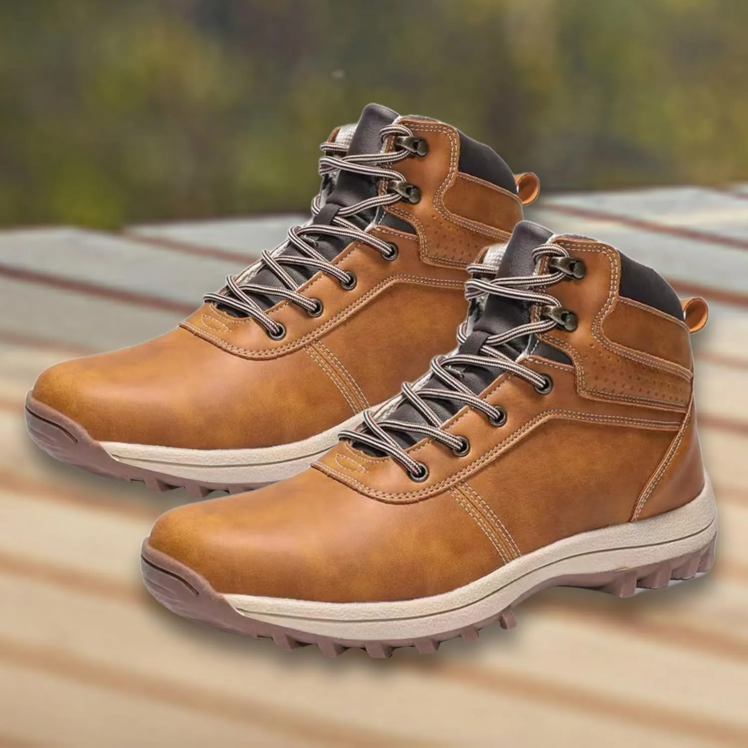 Men's Work Boots Steel Toe Hiking Sneakers Fur Lined Ankle Boot Women Workout Shoes Composite Toe Wide Outdoor Shoes Slip on Loafers Hike Grounded Footwear