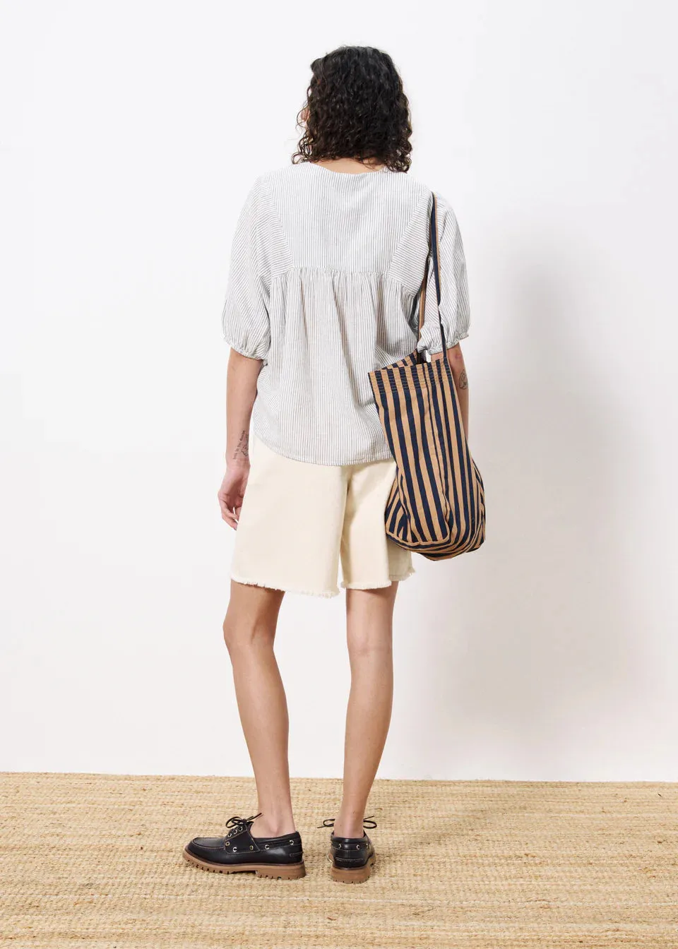NAWELLE WHITE STRIPED TOP