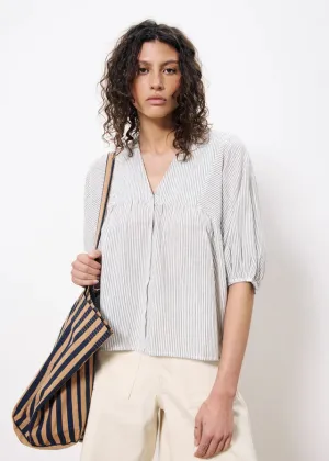 NAWELLE WHITE STRIPED TOP