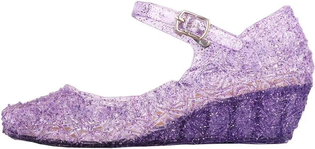 Princess Jelly Sandals for Girls Toddler Dress Up Shoes Cosplay Sandals Summer Cute Glitter Black School Shoes for Boys