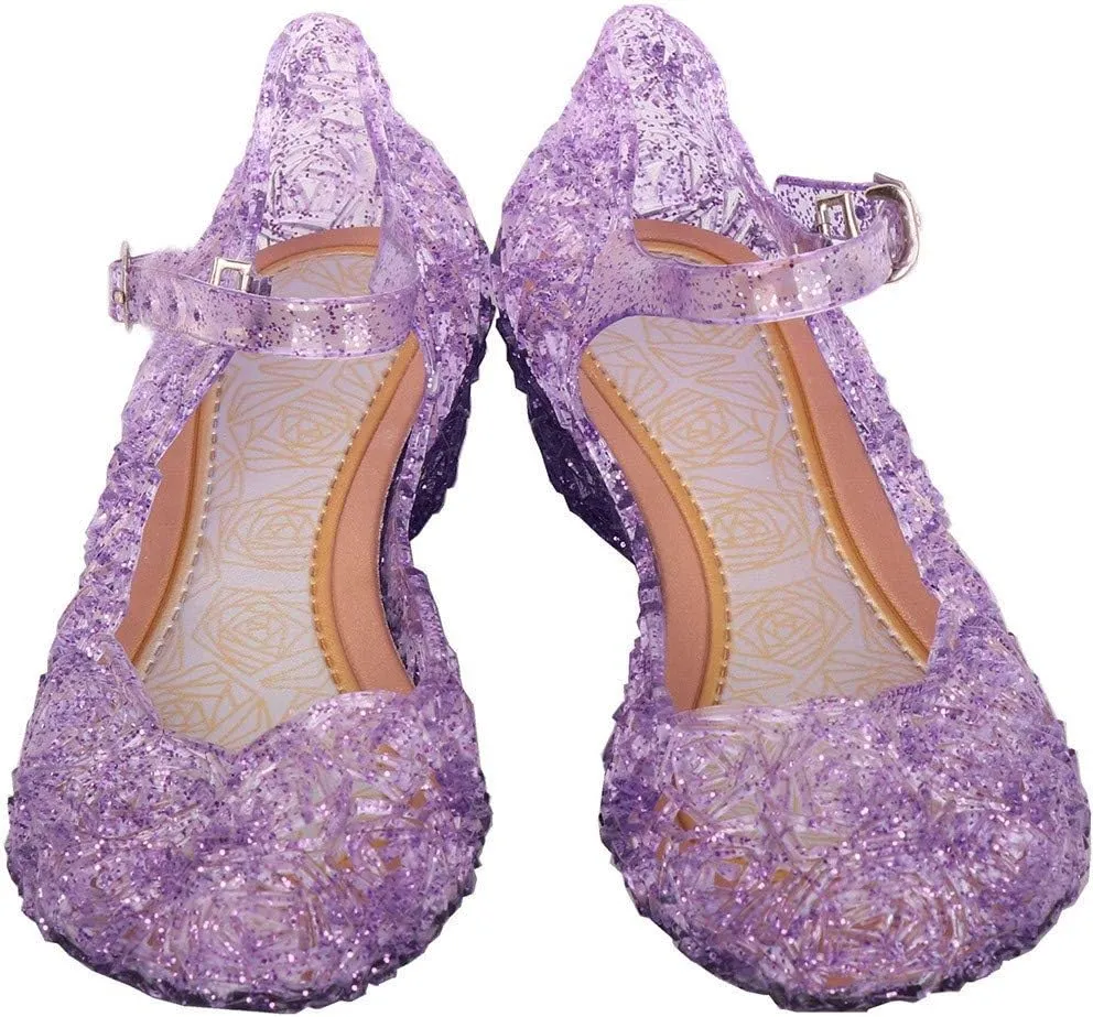 Princess Jelly Sandals for Girls Toddler Dress Up Shoes Cosplay Sandals Summer Cute Glitter Black School Shoes for Boys