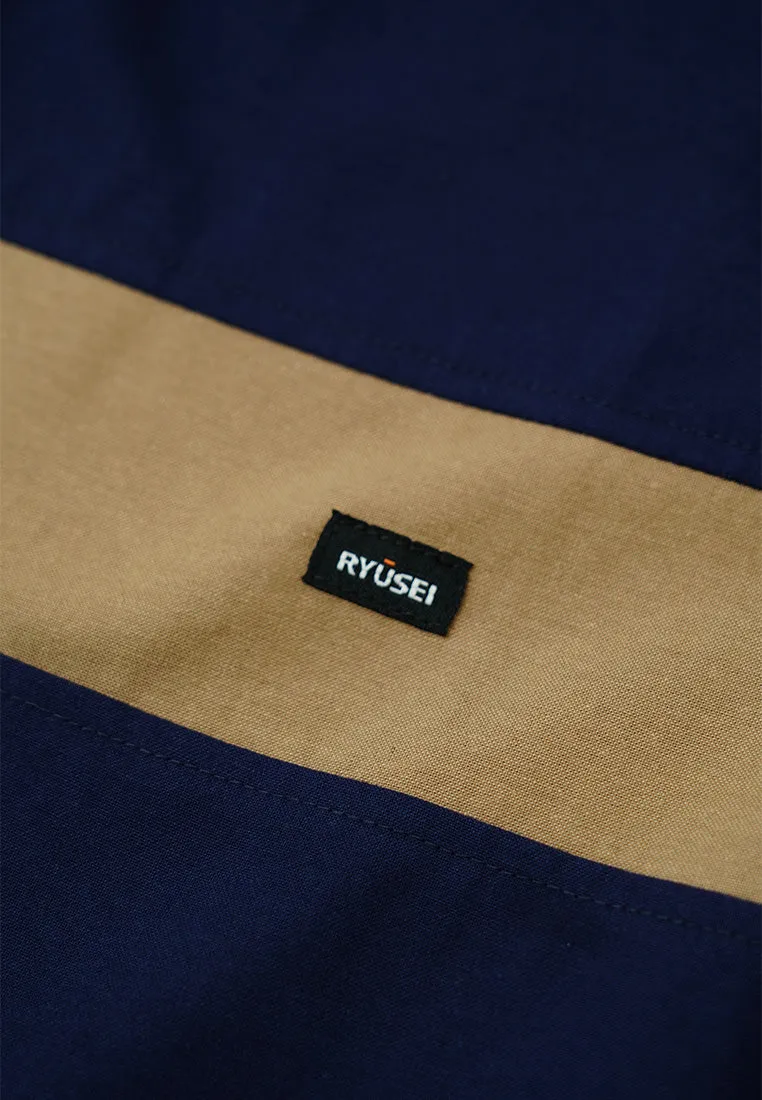 Ramadan Series | Ryusei Kemeja Kerah Koko Lengan Pendek Kasaoka CMB Navy