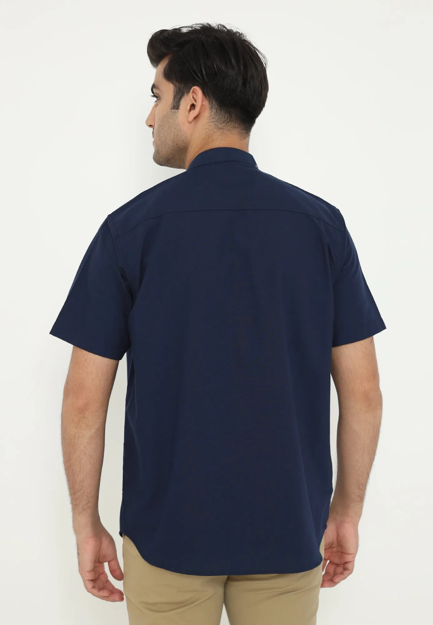 Ramadan Series | Ryusei Kemeja Kerah Koko Lengan Pendek Kasaoka CMB Navy