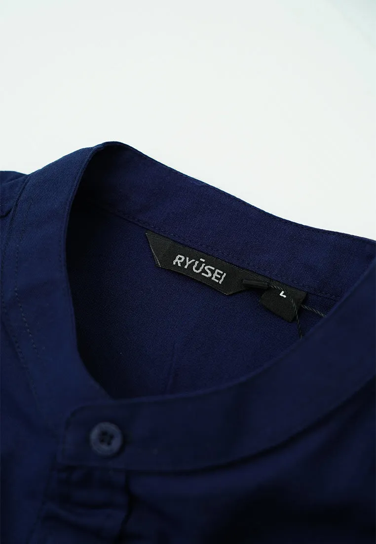 Ramadan Series | Ryusei Kemeja Kerah Koko Lengan Pendek Kasaoka CMB Navy