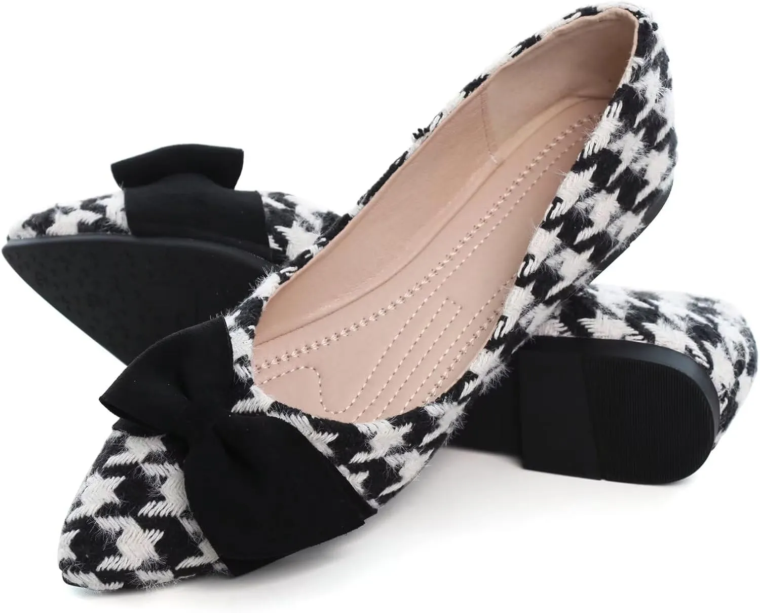 SAILING LU Ballet Flats for Womens Shoes Pointy Toe Cozy Flat Shoes Suede Comfortable Dressy Shoes Wear to Work Slip-on Moccasins
