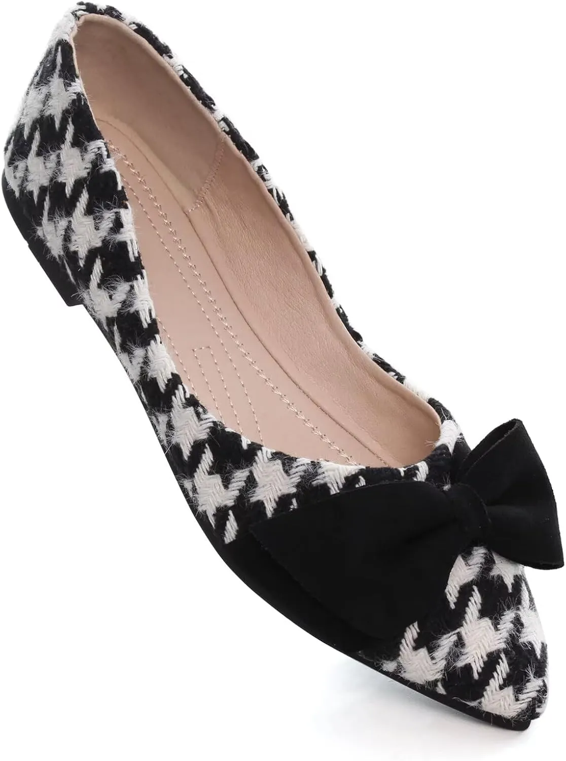 SAILING LU Ballet Flats for Womens Shoes Pointy Toe Cozy Flat Shoes Suede Comfortable Dressy Shoes Wear to Work Slip-on Moccasins