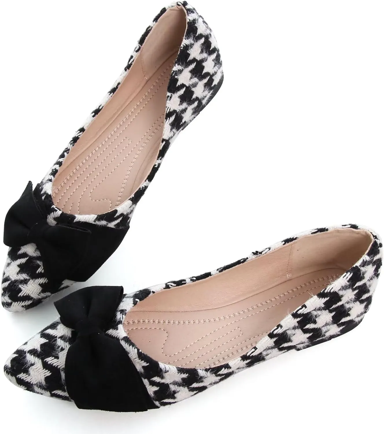 SAILING LU Ballet Flats for Womens Shoes Pointy Toe Cozy Flat Shoes Suede Comfortable Dressy Shoes Wear to Work Slip-on Moccasins