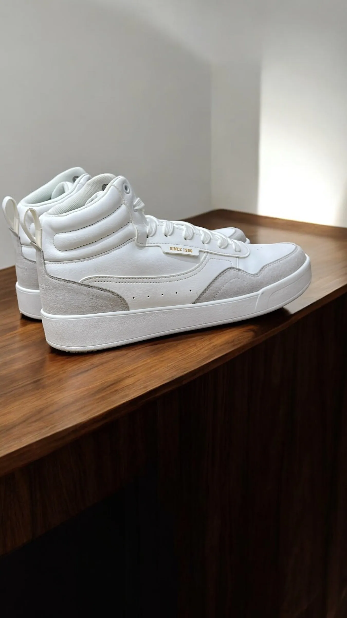 SEMIR UNISEX ANKLE LACE-UP SNEAKERS IN WHITE