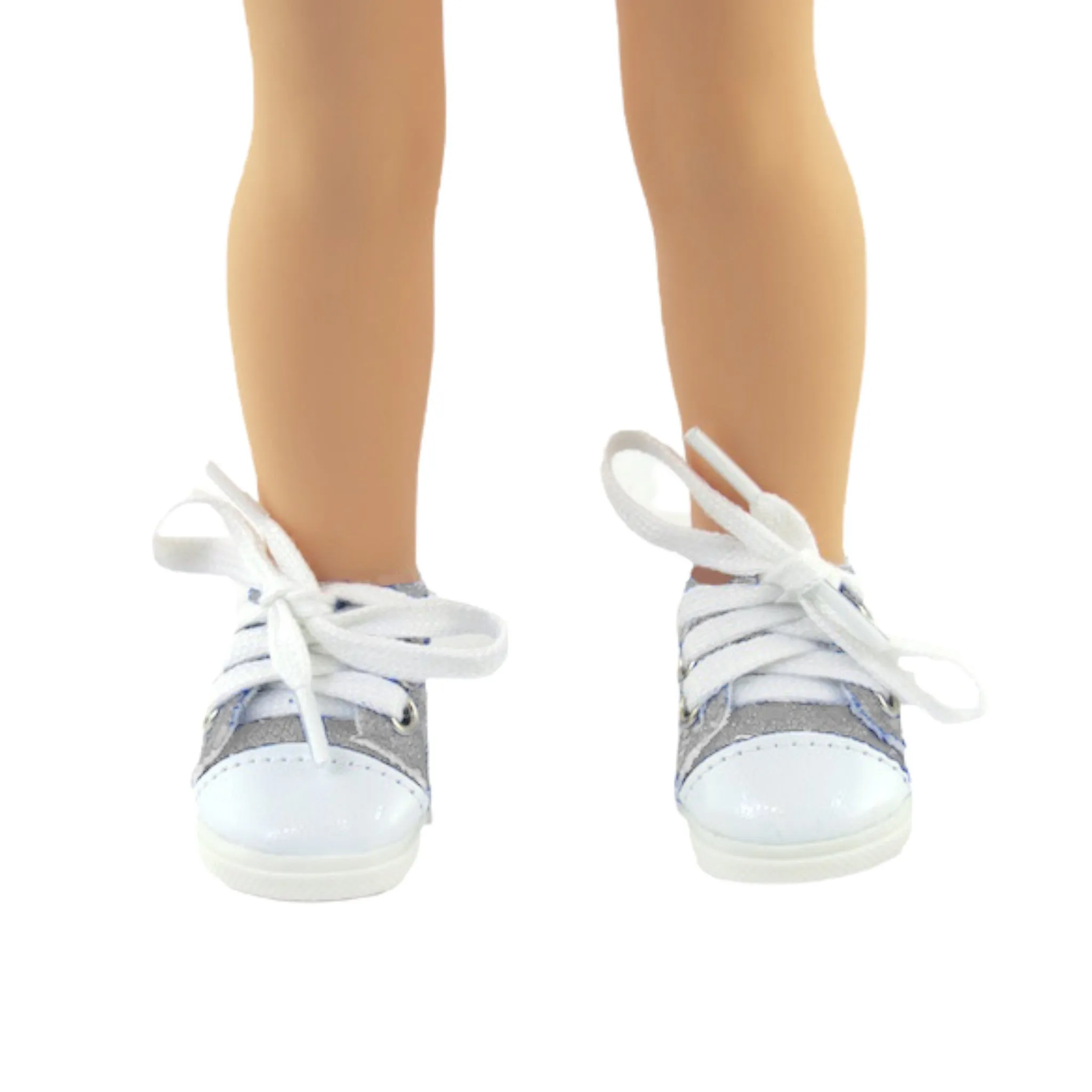 Silver Sneakers with Sequins for 14 1/2-inch dolls
