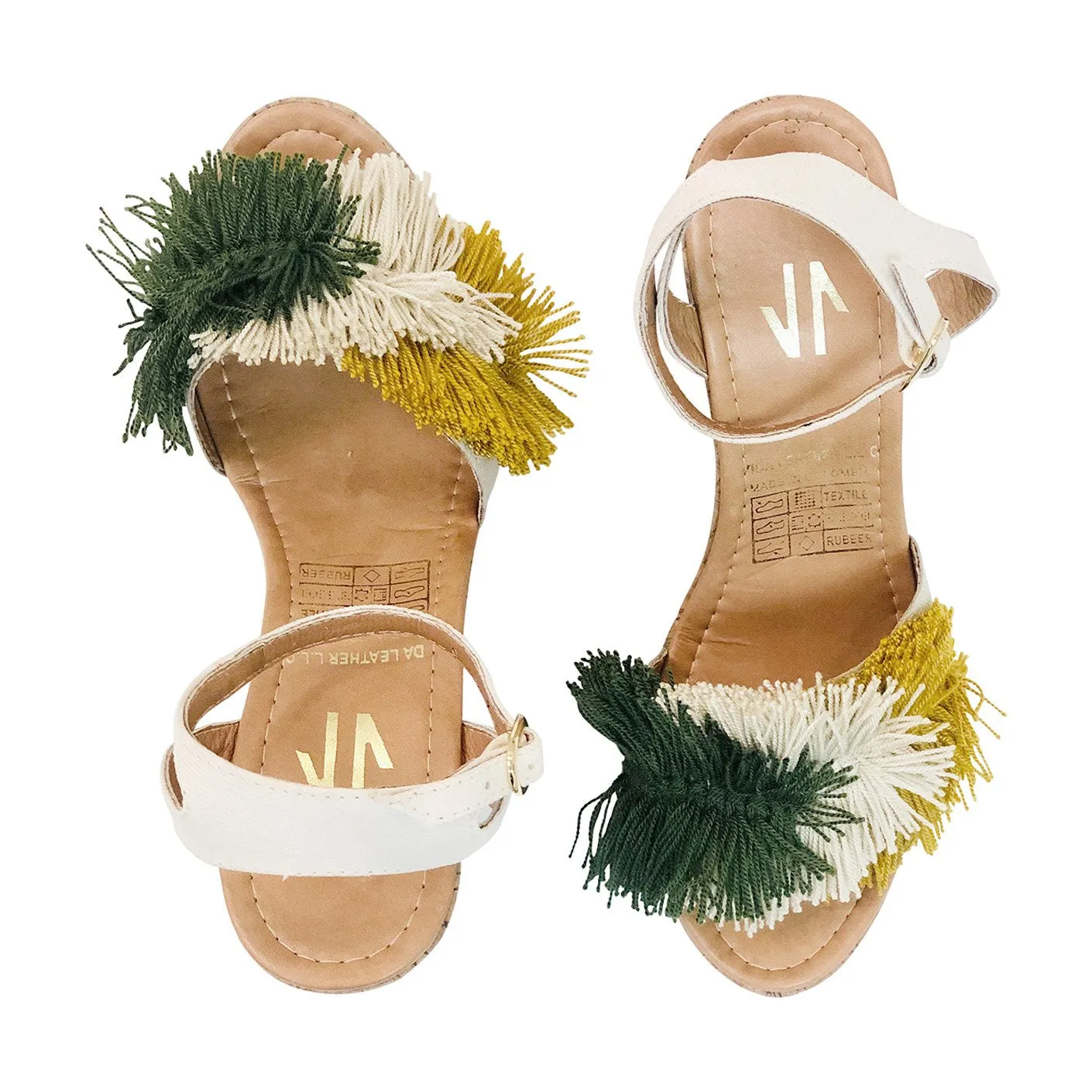 Silvia Cobos MAMBO Ankle Strap Wedges in Green