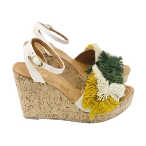 Silvia Cobos MAMBO Ankle Strap Wedges in Green