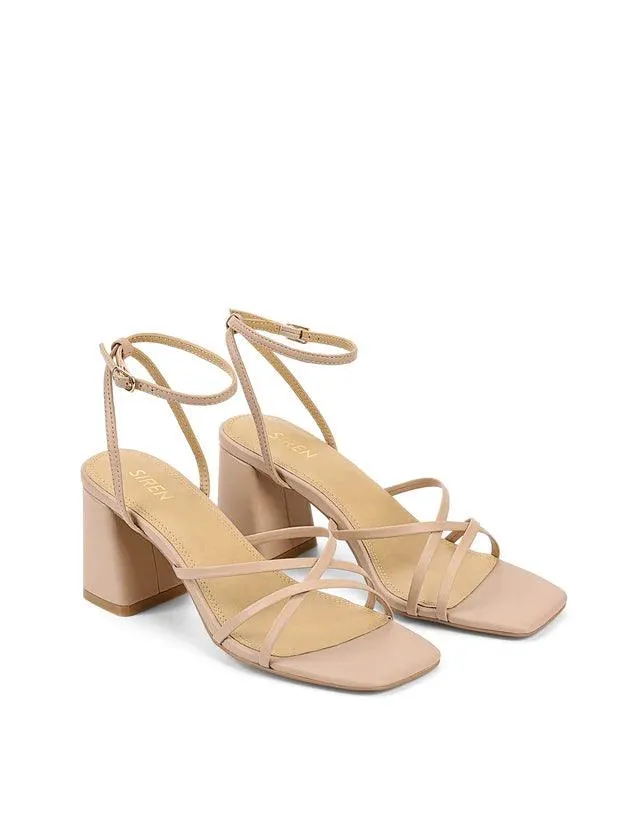 STRAUS BLOCK HEEL SANDALS