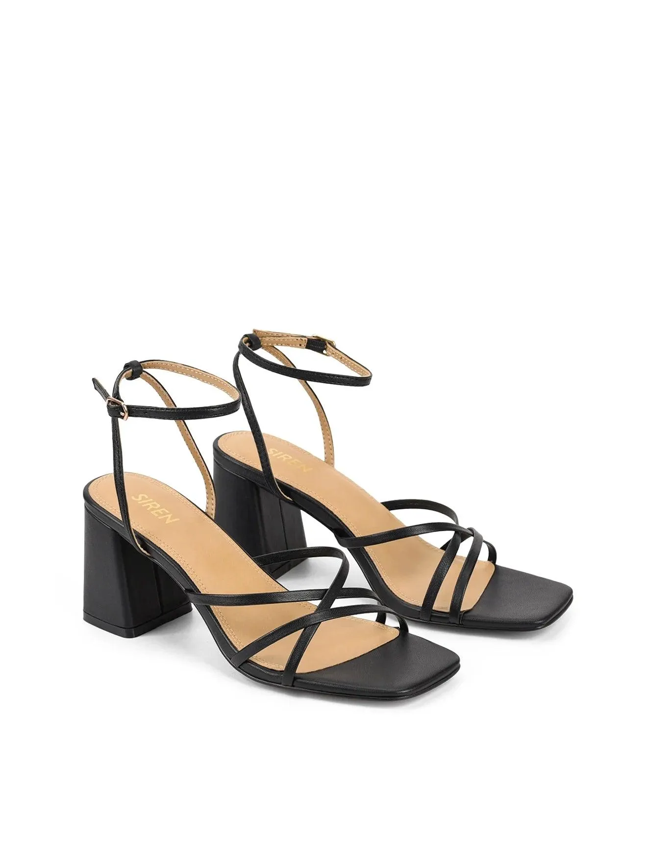 STRAUS BLOCK HEEL SANDALS