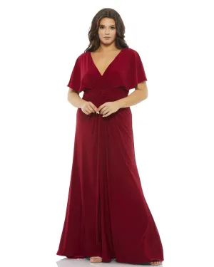 Twist Waist Jersey Gown | Deep Red