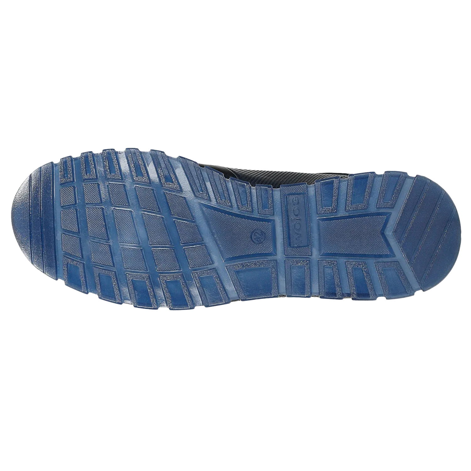 Wojas Dark Blue Leather Sneakers with Decorative Embossing | 10039-56