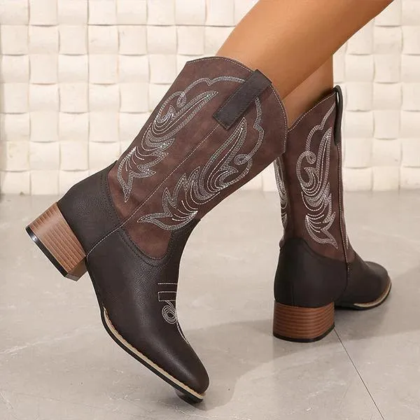 Women's Embroidered Vintage Western Cowboy Boots