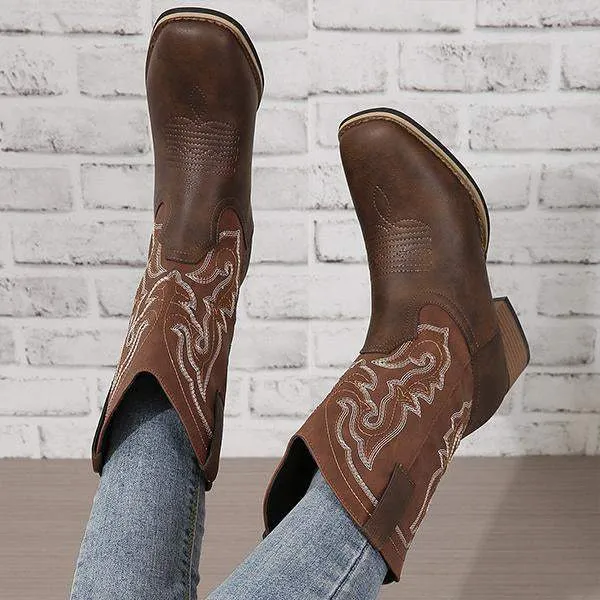 Women's Embroidered Vintage Western Cowboy Boots