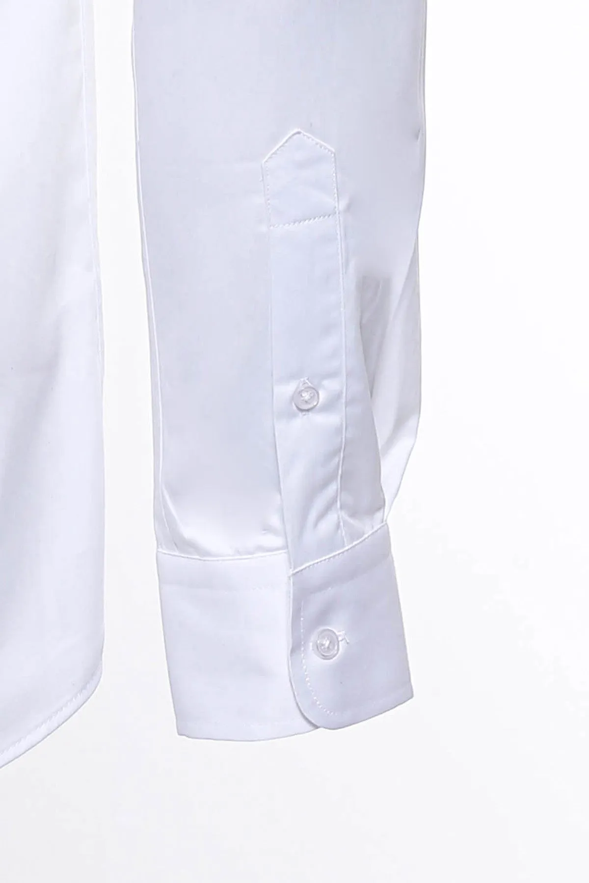 WSS Cotton Satin Plain Slim Fit White Men Shirt  - Singen